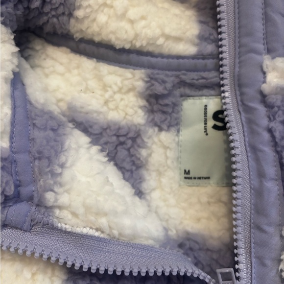 Lavender and White Fleece Jacket Half Zip - Picture 2 of 4
